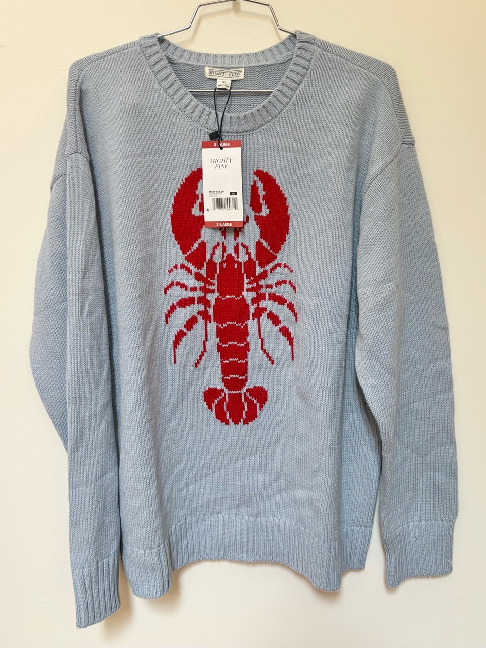 Brand New Mighty Fine Blue Lobster Crewneck Sweater